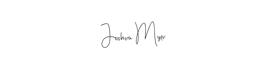 How to make Joshua Mylv name signature. Use Andilay-7BmLP style for creating short signs online. This is the latest handwritten sign. Joshua Mylv signature style 4 images and pictures png