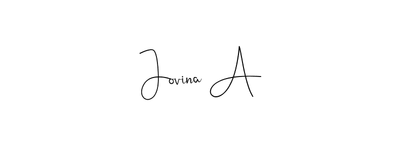 Make a beautiful signature design for name Jovina A. With this signature (Andilay-7BmLP) style, you can create a handwritten signature for free. Jovina A signature style 4 images and pictures png