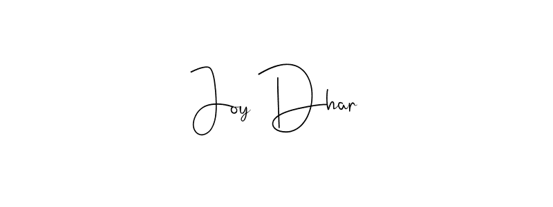 How to make Joy Dhar name signature. Use Andilay-7BmLP style for creating short signs online. This is the latest handwritten sign. Joy Dhar signature style 4 images and pictures png