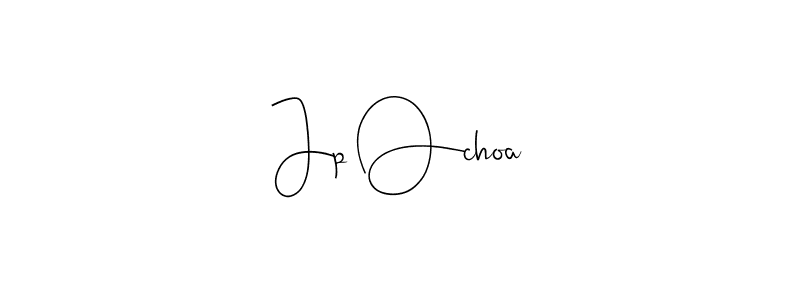 How to make Jp Ochoa name signature. Use Andilay-7BmLP style for creating short signs online. This is the latest handwritten sign. Jp Ochoa signature style 4 images and pictures png