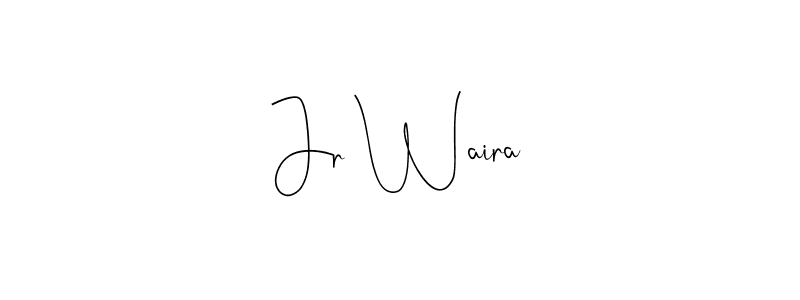 This is the best signature style for the Jr Waira name. Also you like these signature font (Andilay-7BmLP). Mix name signature. Jr Waira signature style 4 images and pictures png