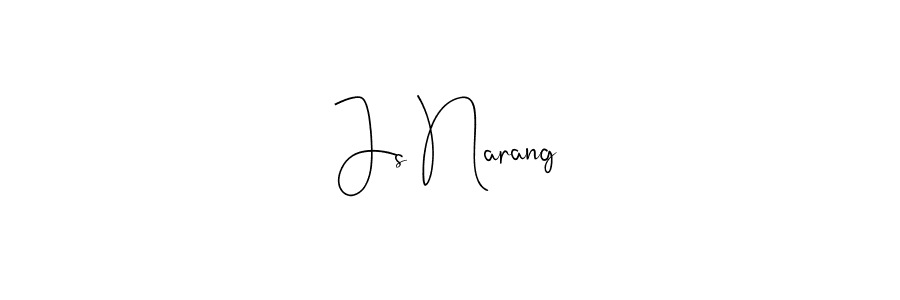 Also we have Js Narang name is the best signature style. Create professional handwritten signature collection using Andilay-7BmLP autograph style. Js Narang signature style 4 images and pictures png