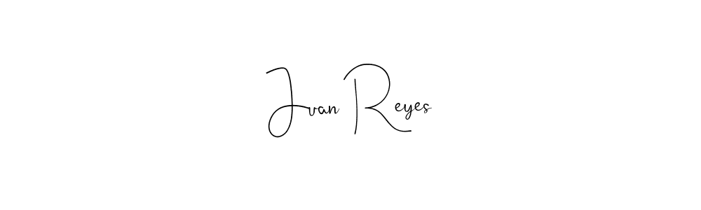 How to make Juan Reyes name signature. Use Andilay-7BmLP style for creating short signs online. This is the latest handwritten sign. Juan Reyes signature style 4 images and pictures png