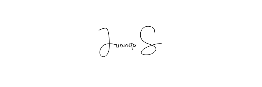 Also we have Juanito S name is the best signature style. Create professional handwritten signature collection using Andilay-7BmLP autograph style. Juanito S signature style 4 images and pictures png