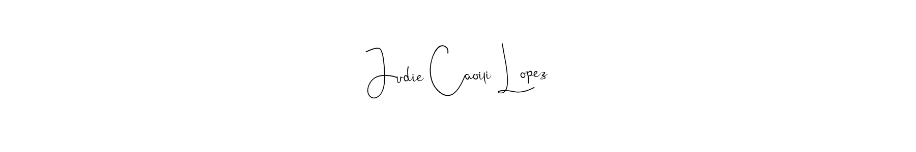 Make a beautiful signature design for name Judie Caoili Lopez. Use this online signature maker to create a handwritten signature for free. Judie Caoili Lopez signature style 4 images and pictures png