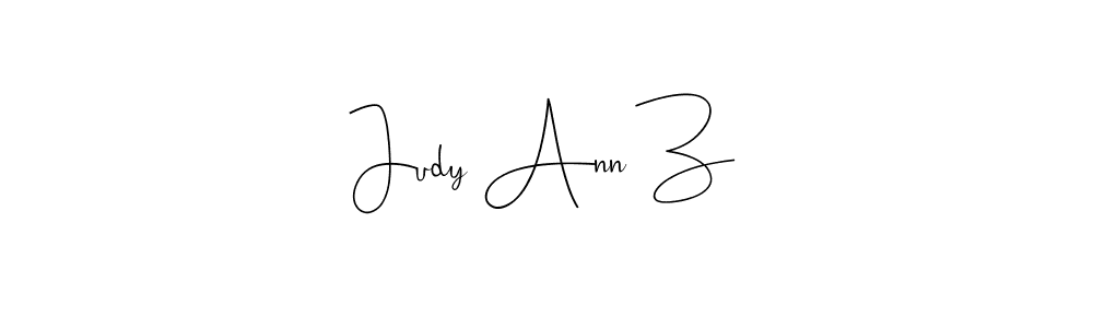 How to make Judy Ann Z name signature. Use Andilay-7BmLP style for creating short signs online. This is the latest handwritten sign. Judy Ann Z signature style 4 images and pictures png