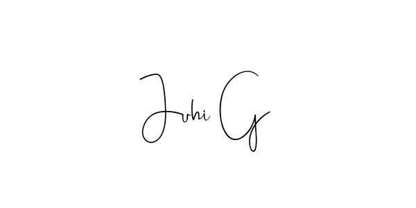 Also You can easily find your signature by using the search form. We will create Juhi G name handwritten signature images for you free of cost using Andilay-7BmLP sign style. Juhi G signature style 4 images and pictures png