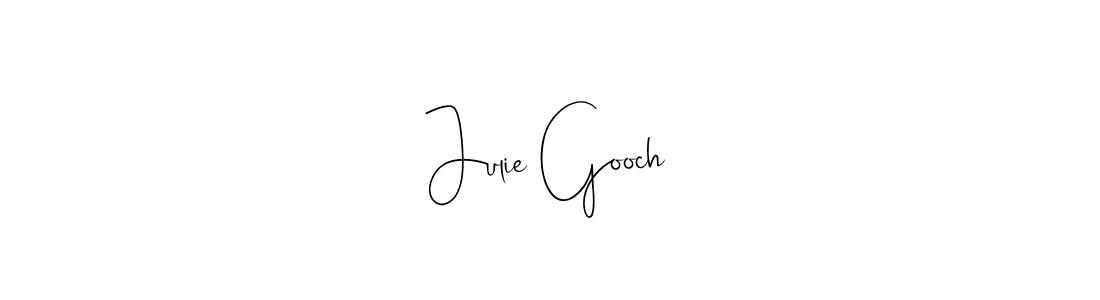 How to make Julie Gooch name signature. Use Andilay-7BmLP style for creating short signs online. This is the latest handwritten sign. Julie Gooch signature style 4 images and pictures png