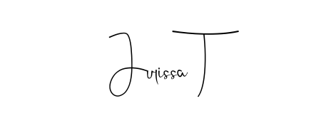Try this chic Julissa T handwritten sign style. Using Andilay-7BmLP font elements, it gives your name a sleek, memorable identity. Julissa T signature style 4 images and pictures png