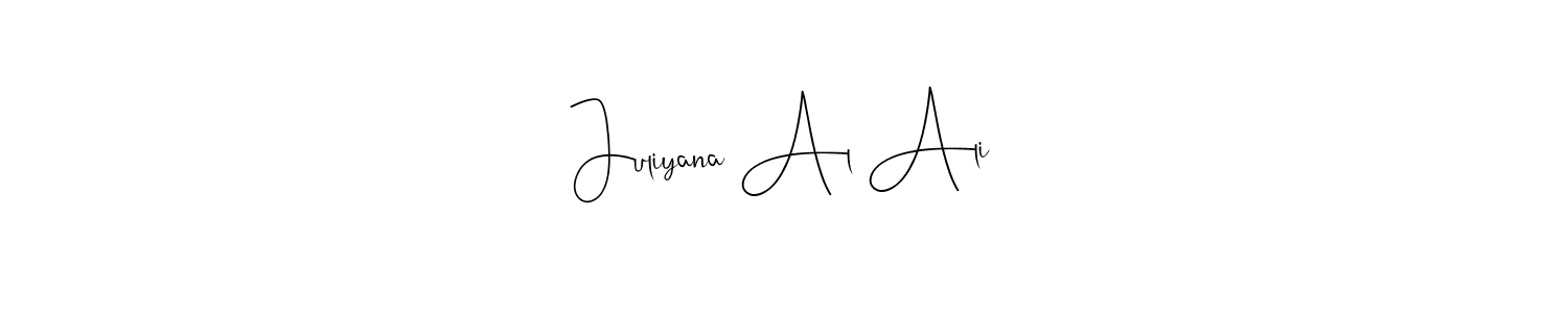 Similarly Andilay-7BmLP is the best handwritten signature design. Signature creator online .You can use it as an online autograph creator for name Juliyana Al Ali. Juliyana Al Ali signature style 4 images and pictures png