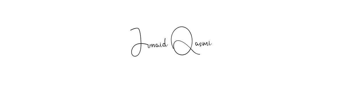 How to make Junaid Qasmi name signature. Use Andilay-7BmLP style for creating short signs online. This is the latest handwritten sign. Junaid Qasmi signature style 4 images and pictures png