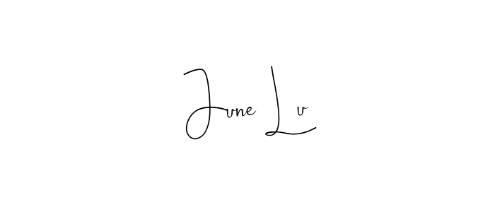 June Lu stylish signature style. Best Handwritten Sign (Andilay-7BmLP) for my name. Handwritten Signature Collection Ideas for my name June Lu. June Lu signature style 4 images and pictures png