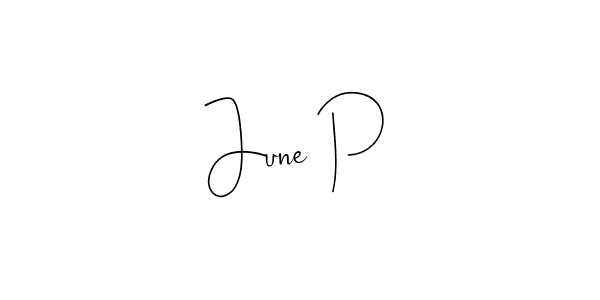Also You can easily find your signature by using the search form. We will create June P name handwritten signature images for you free of cost using Andilay-7BmLP sign style. June P signature style 4 images and pictures png