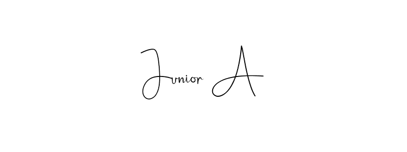 Make a beautiful signature design for name Junior A. Use this online signature maker to create a handwritten signature for free. Junior A signature style 4 images and pictures png