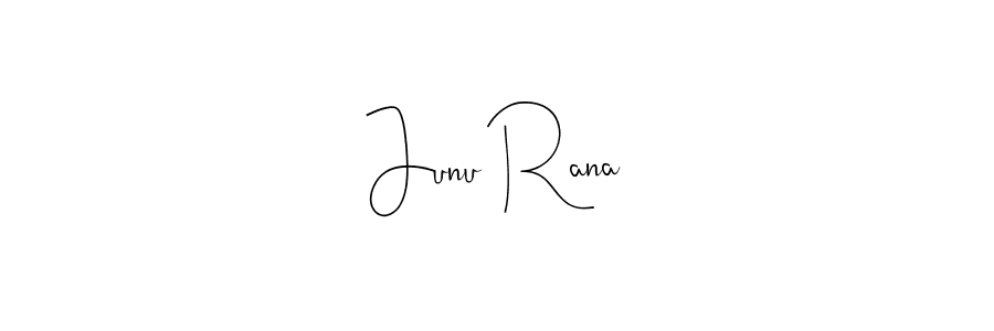 Use a signature maker to create a handwritten signature online. With this signature software, you can design (Andilay-7BmLP) your own signature for name Junu Rana. Junu Rana signature style 4 images and pictures png