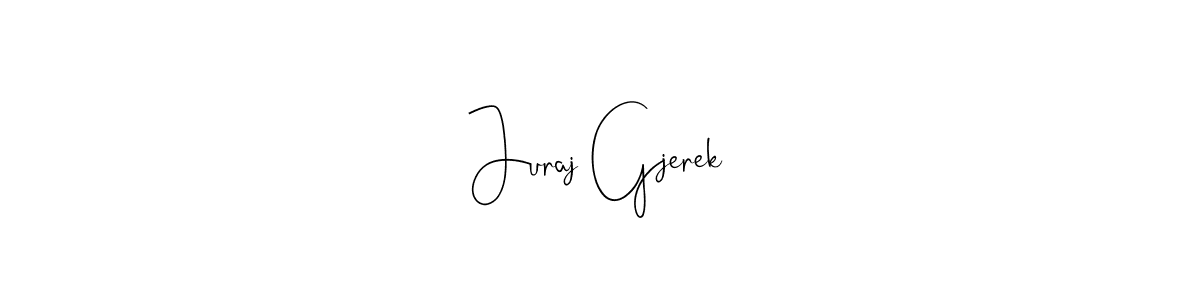 The best way (Andilay-7BmLP) to make a short signature is to pick only two or three words in your name. The name Juraj Gjerek include a total of six letters. For converting this name. Juraj Gjerek signature style 4 images and pictures png