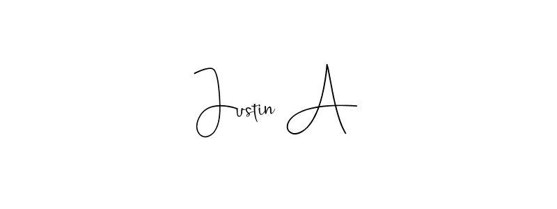Use a signature maker to create a handwritten signature online. With this signature software, you can design (Andilay-7BmLP) your own signature for name Justin A. Justin A signature style 4 images and pictures png