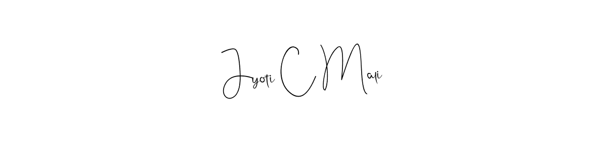 How to make Jyoti C Mali name signature. Use Andilay-7BmLP style for creating short signs online. This is the latest handwritten sign. Jyoti C Mali signature style 4 images and pictures png