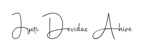Discover how Jyoti Devidas Ahire looks in an executive cursive font (Andilay-7BmLP). Perfect for legal documents, invoices, and certificates. Jyoti Devidas Ahire signature style 4 images and pictures png