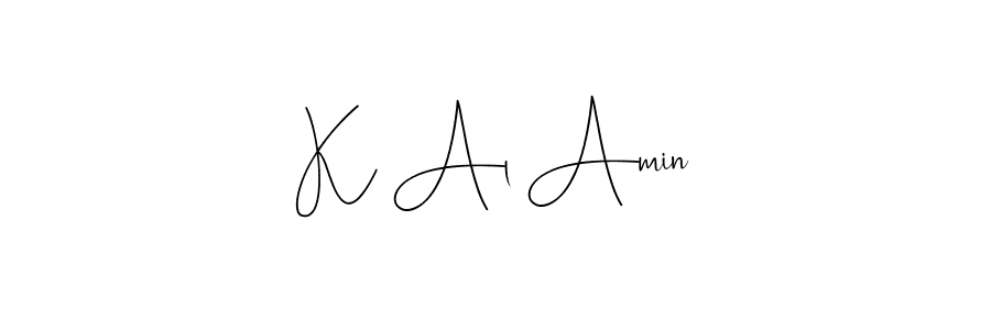 The best way (Andilay-7BmLP) to make a short signature is to pick only two or three words in your name. The name K Al Amin include a total of six letters. For converting this name. K Al Amin signature style 4 images and pictures png