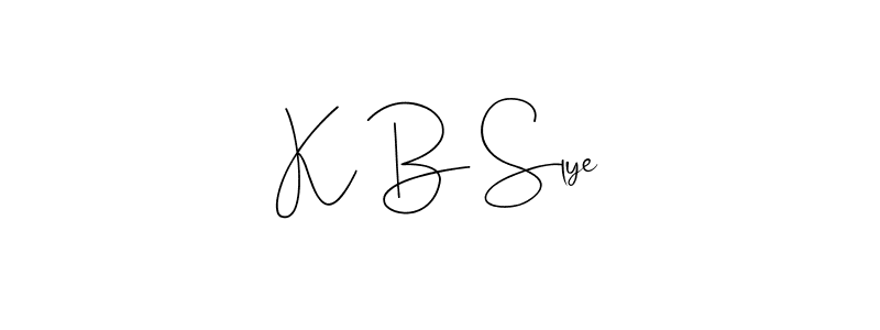 if you are searching for the best signature style for your name K B Slye. so please give up your signature search. here we have designed multiple signature styles  using Andilay-7BmLP. K B Slye signature style 4 images and pictures png