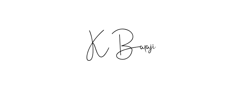 How to make K Balaji name signature. Use Andilay-7BmLP style for creating short signs online. This is the latest handwritten sign. K Balaji signature style 4 images and pictures png