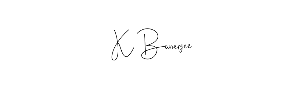 Use a signature maker to create a handwritten signature online. With this signature software, you can design (Andilay-7BmLP) your own signature for name K Banerjee. K Banerjee signature style 4 images and pictures png