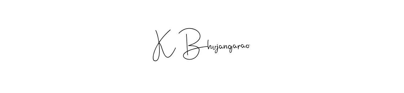 The best way (Andilay-7BmLP) to make a short signature is to pick only two or three words in your name. The name K Bhujangarao include a total of six letters. For converting this name. K Bhujangarao signature style 4 images and pictures png