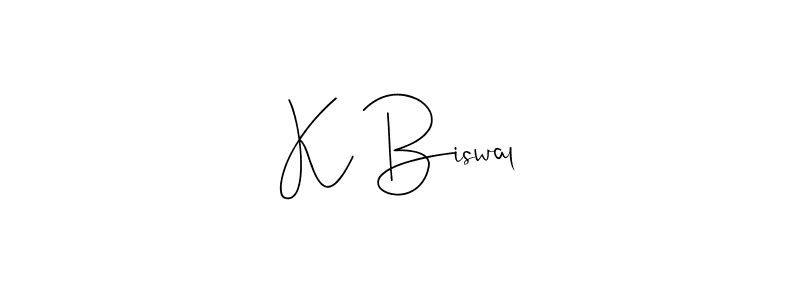 How to make K Biswal signature? Andilay-7BmLP is a professional autograph style. Create handwritten signature for K Biswal name. K Biswal signature style 4 images and pictures png