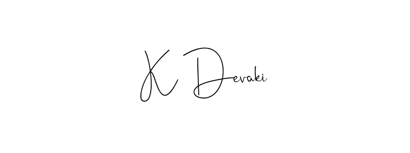 Design your own signature with our free online signature maker. With this signature software, you can create a handwritten (Andilay-7BmLP) signature for name K Devaki. K Devaki signature style 4 images and pictures png