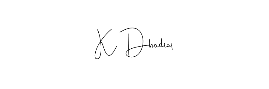 How to Draw K Dhadial signature style? Andilay-7BmLP is a latest design signature styles for name K Dhadial. K Dhadial signature style 4 images and pictures png