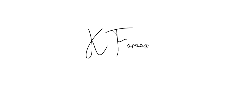 Make a beautiful signature design for name K Faraaz. Use this online signature maker to create a handwritten signature for free. K Faraaz signature style 4 images and pictures png