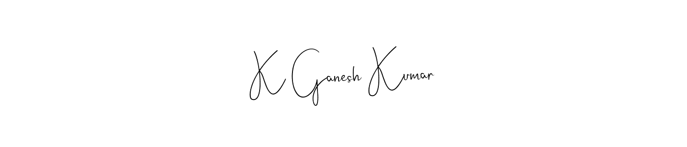 if you are searching for the best signature style for your name K Ganesh Kumar. so please give up your signature search. here we have designed multiple signature styles  using Andilay-7BmLP. K Ganesh Kumar signature style 4 images and pictures png