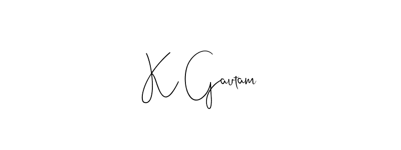 How to make K Gautam signature? Andilay-7BmLP is a professional autograph style. Create handwritten signature for K Gautam name. K Gautam signature style 4 images and pictures png