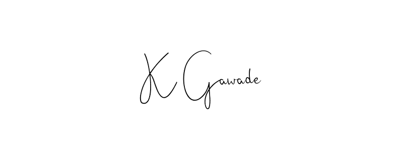 Use a signature maker to create a handwritten signature online. With this signature software, you can design (Andilay-7BmLP) your own signature for name K Gawade. K Gawade signature style 4 images and pictures png