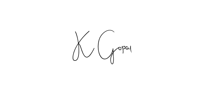 The best way (Andilay-7BmLP) to make a short signature is to pick only two or three words in your name. The name K Gopal include a total of six letters. For converting this name. K Gopal signature style 4 images and pictures png