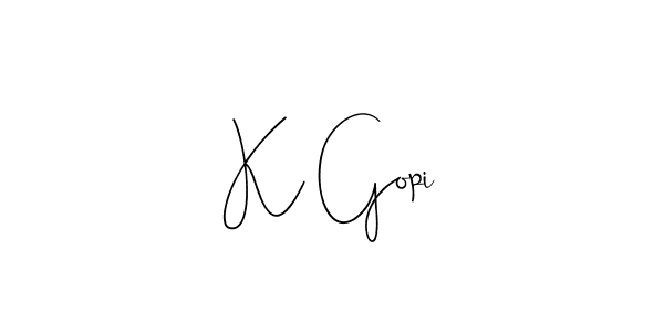 Design your own signature with our free online signature maker. With this signature software, you can create a handwritten (Andilay-7BmLP) signature for name K Gopi. K Gopi signature style 4 images and pictures png