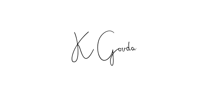 The best way (Andilay-7BmLP) to make a short signature is to pick only two or three words in your name. The name K Gouda include a total of six letters. For converting this name. K Gouda signature style 4 images and pictures png