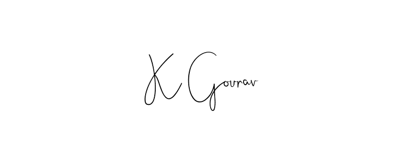 This is the best signature style for the K Gourav name. Also you like these signature font (Andilay-7BmLP). Mix name signature. K Gourav signature style 4 images and pictures png