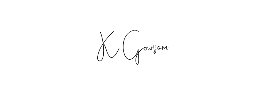 Make a beautiful signature design for name K Gowtjam. Use this online signature maker to create a handwritten signature for free. K Gowtjam signature style 4 images and pictures png