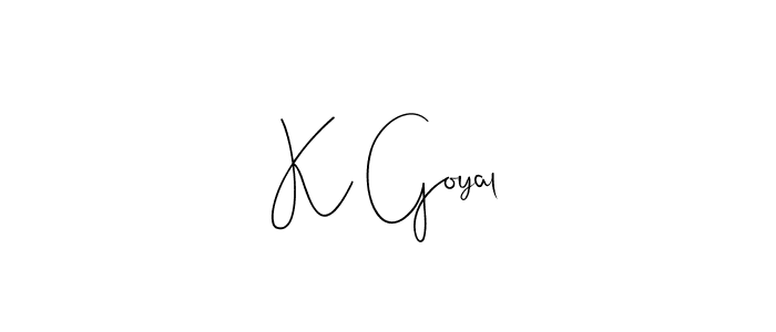 The best way (Andilay-7BmLP) to make a short signature is to pick only two or three words in your name. The name K Goyal include a total of six letters. For converting this name. K Goyal signature style 4 images and pictures png