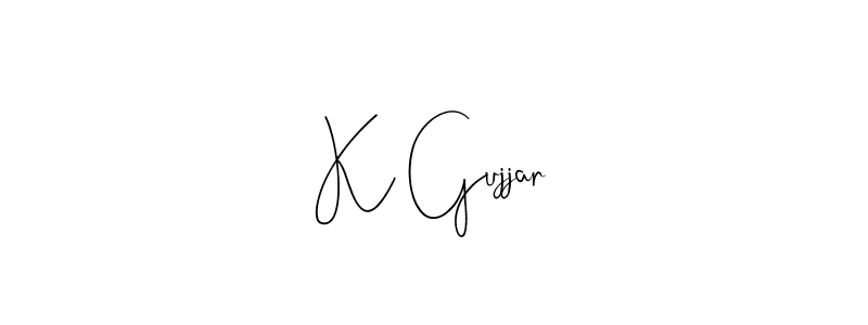 How to make K Gujjar signature? Andilay-7BmLP is a professional autograph style. Create handwritten signature for K Gujjar name. K Gujjar signature style 4 images and pictures png