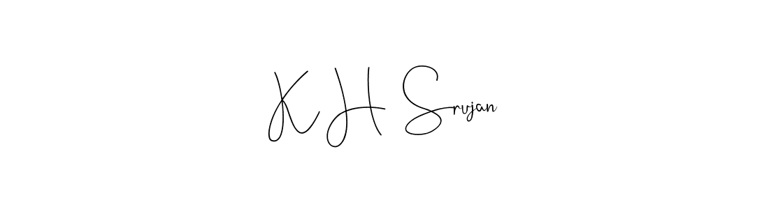 How to make K H  Srujan name signature. Use Andilay-7BmLP style for creating short signs online. This is the latest handwritten sign. K H  Srujan signature style 4 images and pictures png