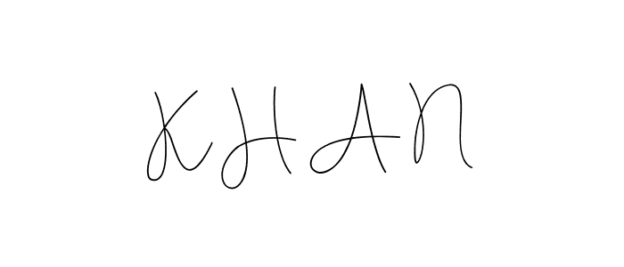 Make a beautiful signature design for name K H A N. With this signature (Andilay-7BmLP) style, you can create a handwritten signature for free. K H A N signature style 4 images and pictures png