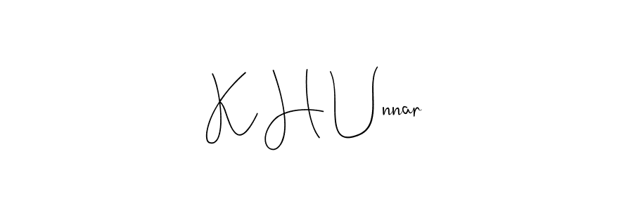 Make a beautiful signature design for name K H Unnar. Use this online signature maker to create a handwritten signature for free. K H Unnar signature style 4 images and pictures png