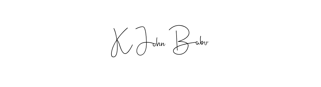 You should practise on your own different ways (Andilay-7BmLP) to write your name (K John Babu) in signature. don't let someone else do it for you. K John Babu signature style 4 images and pictures png