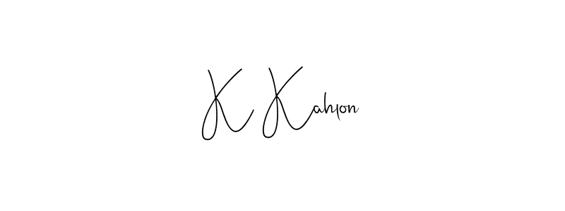 K Kahlon stylish signature style. Best Handwritten Sign (Andilay-7BmLP) for my name. Handwritten Signature Collection Ideas for my name K Kahlon. K Kahlon signature style 4 images and pictures png