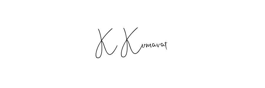 Similarly Andilay-7BmLP is the best handwritten signature design. Signature creator online .You can use it as an online autograph creator for name K Kumavat. K Kumavat signature style 4 images and pictures png