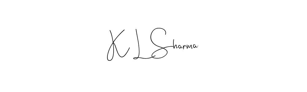 Also You can easily find your signature by using the search form. We will create K L Sharma name handwritten signature images for you free of cost using Andilay-7BmLP sign style. K L Sharma signature style 4 images and pictures png