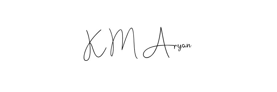 Andilay-7BmLP is a professional signature style that is perfect for those who want to add a touch of class to their signature. It is also a great choice for those who want to make their signature more unique. Get K M Aryan name to fancy signature for free. K M Aryan signature style 4 images and pictures png